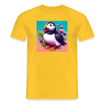 Papageitaucher - Männer T-Shirt - Gelb - Vorne - AI Model Male 178 dark (178cm)