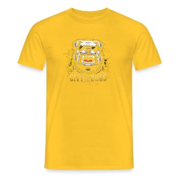 City Of Dogs - Männer T-Shirt - Gelb - Vorne - AI Model Male 178 dark (178cm)
