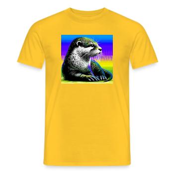 loutre - T-shirt homme - jaune - Devant - AI Model Male 178 dark (178cm)