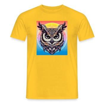 hibou - T-shirt homme - jaune - Devant - AI Model Male 178 dark (178cm)