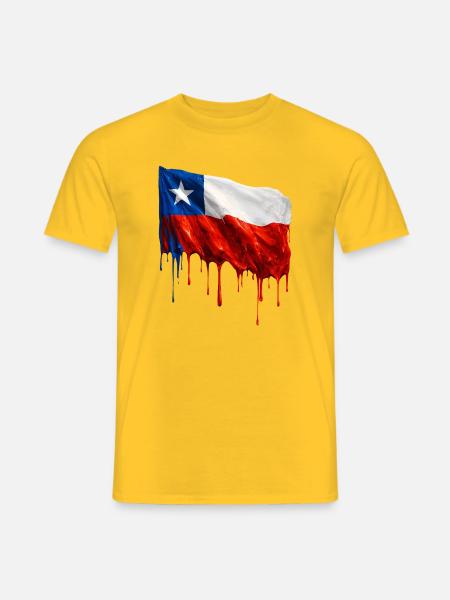 Chile Flag Dripping Solid - Men's T-Shirt - yellow