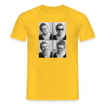 Marie Curie Photo Strips - Men's T-Shirt - yellow - Front - AI Model Male 178 dark (178cm)