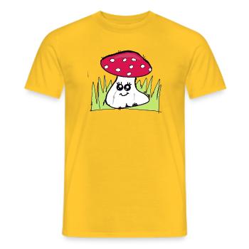 Champignon clin d’œil avec chapeau rouge - T-shirt homme - jaune - Devant - AI Model Male 178 dark (178cm)