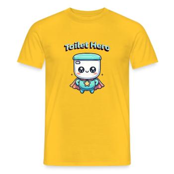 Toilets Hero Toilet Superhero Bathroom Bathroom - Men's T-Shirt - yellow - Front - AI Model Male 178 dark (178cm)