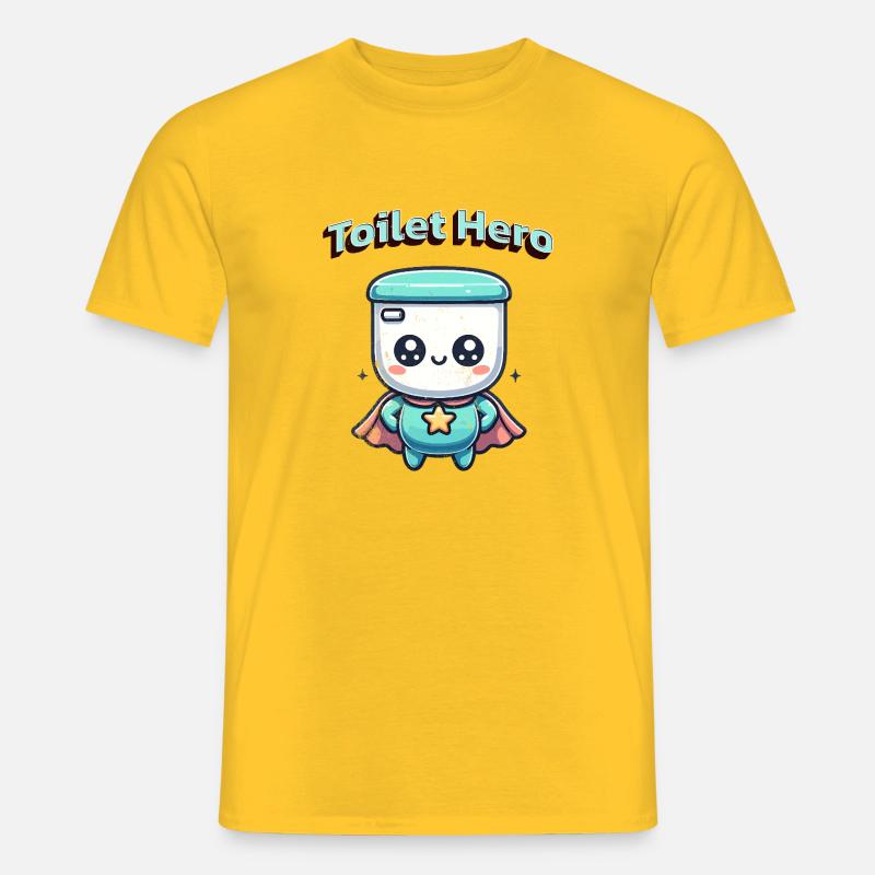 Toiletten Held WC Superheld Bad Badezimmer  - Männer T-Shirt - Gelb