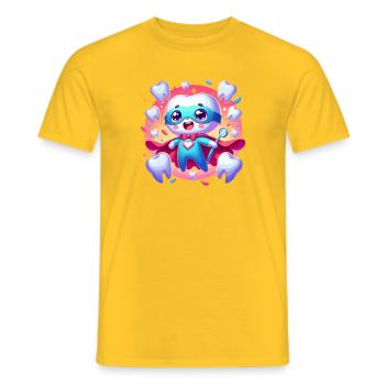 Tooth Doctor Dentist Denture Dental Care Hero - Men's T-Shirt - yellow - Front - AI Model Male 178 dark (178cm)