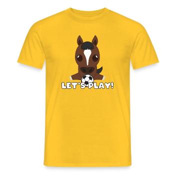 Pferd Fussball-Design: Let’s Play - Männer T-Shirt - Gelb - Vorne - AI Model Male 178 dark (178cm)