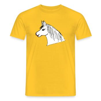 Pferdekopf Pony Pferd Kinder Pferde - Männer T-Shirt - Gelb - Vorne - AI Model Male 178 dark (178cm)