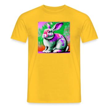 rabbit - Men's T-Shirt - yellow - Front - AI Model Male 178 dark (178cm)