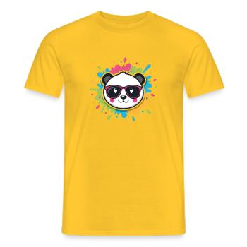 Panda Pop Color Splash Goggles - Men's T-Shirt - yellow - Front - AI Model Male 178 dark (178cm)