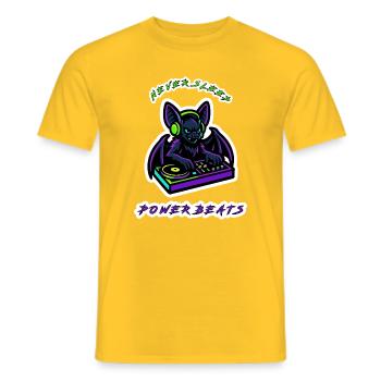 Neon Bat DJ Power Beats - Männer T-Shirt - Gelb - Vorne - AI Model Male 178 dark (178cm)