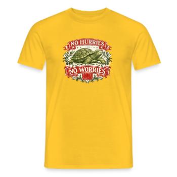 Keine Eile, keine Sorge, Turtle - Männer T-Shirt - Gelb - Vorne - AI Model Male 178 dark (178cm)