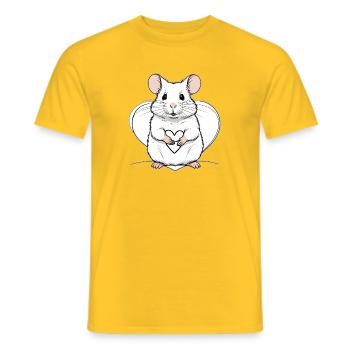 Herz-Maus-Charme - Männer T-Shirt - Gelb - Vorne - AI Model Male 178 dark (178cm)