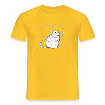 Herz-Ratte im Herzrahmen - Männer T-Shirt - Gelb - Vorne - AI Model Male 178 dark (178cm)