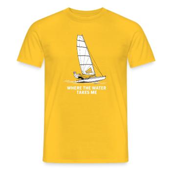 Regatta Sailing Shirt Sailboat Yacht Sailing Crew - Men's T-Shirt - yellow - Front - AI Model Male 178 dark (178cm)