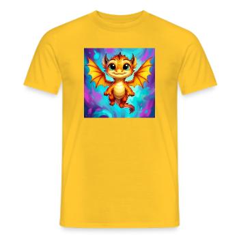 dragon - Men's T-Shirt - yellow - Front - AI Model Male 178 dark (178cm)