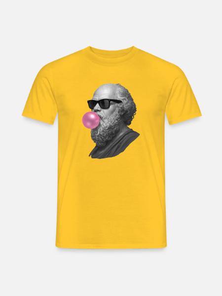 Socrates with chewing gum and sunglasses - Men's T-Shirt - yellow
