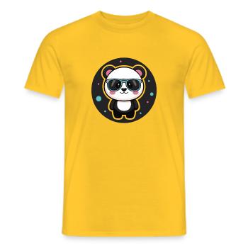 Kawaii schicke Panda-Pastell-Retro-Brille - Männer T-Shirt - Gelb - Vorne - AI Model Male 178 dark (178cm)