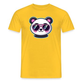 Panda pop rétro lunettes rose - T-shirt homme - jaune - Devant - AI Model Male 178 dark (178cm)