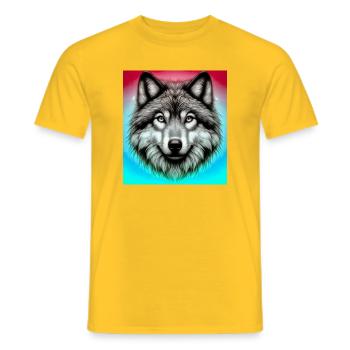 Wolf - Männer T-Shirt - Gelb - Vorne - AI Model Male 178 dark (178cm)