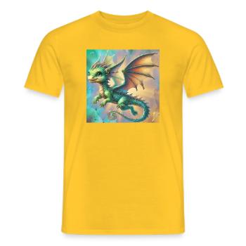 dragon - T-shirt homme - jaune - Devant - AI Model Male 178 dark (178cm)