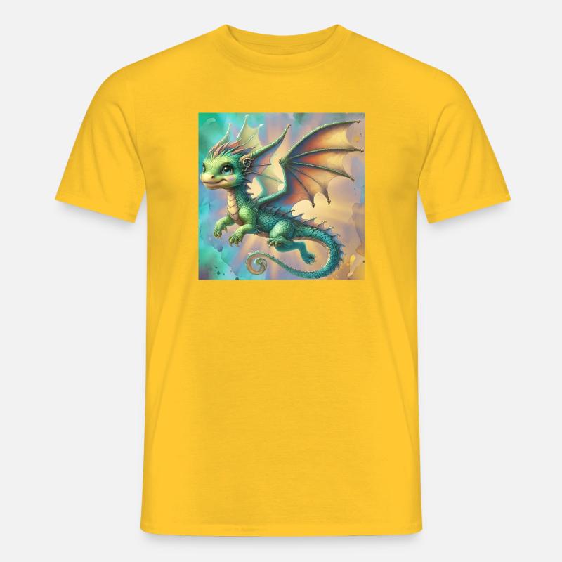 Drache - Männer T-Shirt - Gelb
