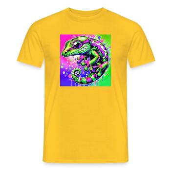 Gecko - Männer T-Shirt - Gelb - Vorne - AI Model Male 178 dark (178cm)