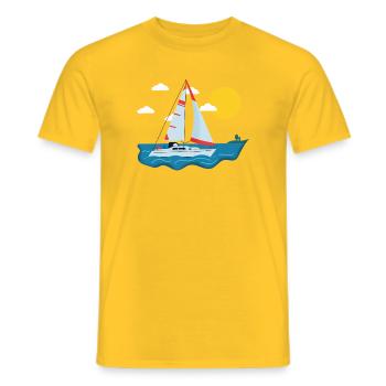Sailing on the sea - Men's T-Shirt - yellow - Front - AI Model Male 178 dark (178cm)