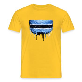 Botswana Flag Drop Art - Men's T-Shirt - yellow - Front - AI Model Male 178 dark (178cm)