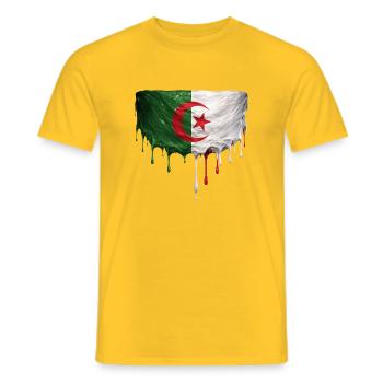 Algerischer Flagge Tropfenkunst - Männer T-Shirt - Gelb - Vorne - AI Model Male 178 dark (178cm)