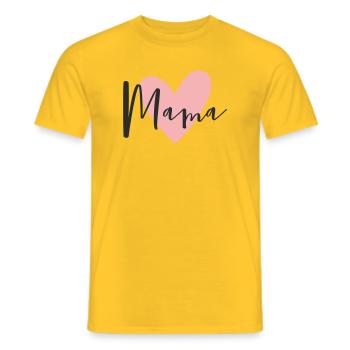 Mom with Heart – Loving Text Design - Men's T-Shirt - yellow - Front - AI Model Male 178 dark (178cm)