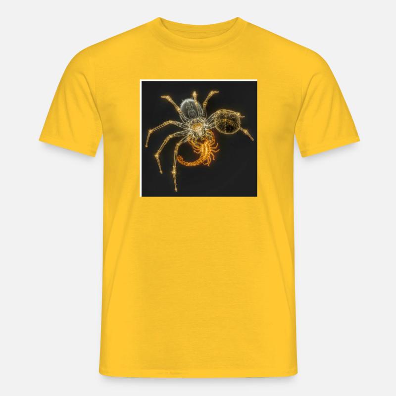 Neon Arachnide Design - Männer T-Shirt - Gelb