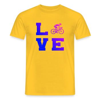 Gift idea for a road bike with road bike - Men's T-Shirt - yellow - Front - AI Model Male 178 dark (178cm)