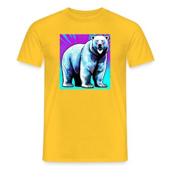 ours blanc - T-shirt homme - jaune - Devant - AI Model Male 178 dark (178cm)