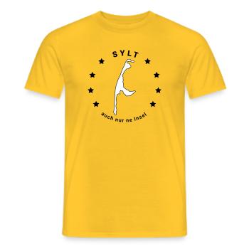 Sylt - Insel Nordsee Maritim Watt Meer - Männer T-Shirt - Gelb - Vorne - AI Model Male 178 dark (178cm)