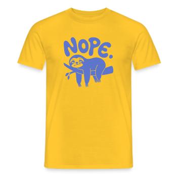 Paresseux drôle « Non » - Sieste paresseuse et procrastination - T-shirt homme - jaune - Devant - AI Model Male 178 dark (178cm)