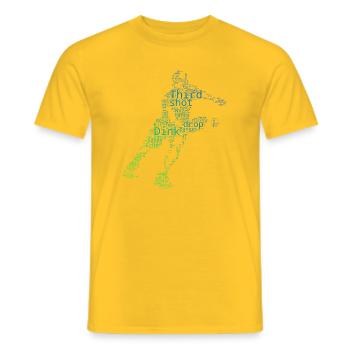 Pickleball fans love pickleball players - Men's T-Shirt - yellow - Front - AI Model Male 178 dark (178cm)