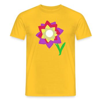 Blume Illustration Blumen Kinder Kind - Männer T-Shirt - Gelb - Vorne - AI Model Male 178 dark (178cm)