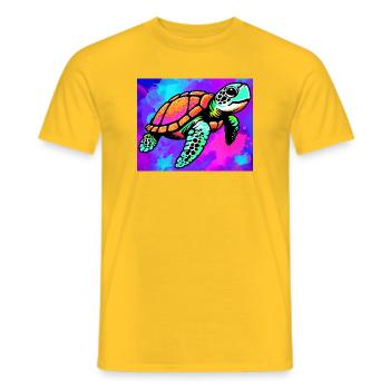 turtle - Men's T-Shirt - yellow - Front - AI Model Male 178 dark (178cm)
