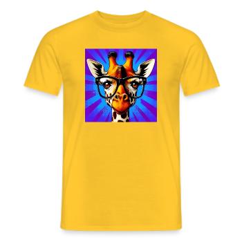 girafe - T-shirt homme - jaune - Devant - AI Model Male 178 dark (178cm)