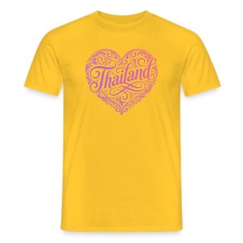 Thailand Heart Holidays - Men's T-Shirt - yellow - Front - AI Model Male 178 dark (178cm)