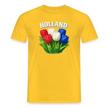 Tulipes Hollandaises Trois Couleurs - T-shirt homme - jaune - Devant - AI Model Male 178 dark (178cm)