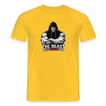 Beast Awakens Hooded Power - Men's T-Shirt - yellow - Front - AI Model Male 178 dark (178cm)