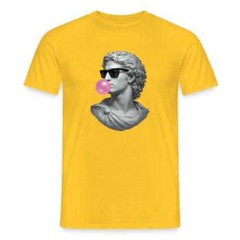 Alexander der Große mit Kaugummi und Sonnenbrille - Männer T-Shirt - Gelb - Vorne - AI Model Male 178 dark (178cm)