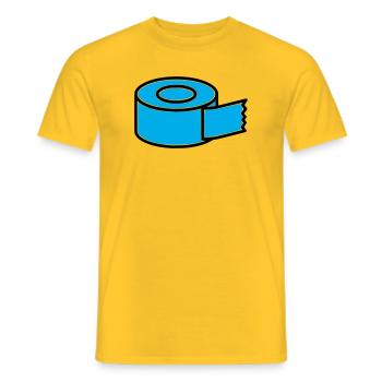 Tape Roll Comic - Men's T-Shirt - yellow - Front - AI Model Male 178 dark (178cm)