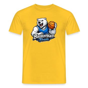 Polar Bear Basketball Team - Men's T-Shirt - yellow - Front - AI Model Male 178 dark (178cm)
