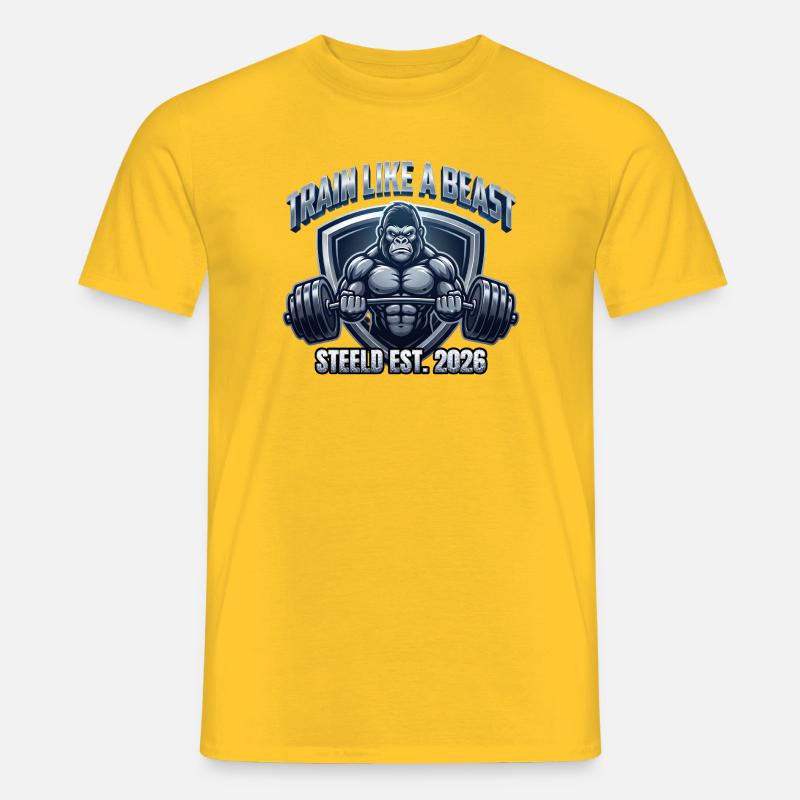 STEELD-Beast Krafttraining - Männer T-Shirt - Gelb