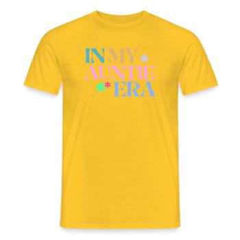 Dans mon t-shirt de l’ère tante - Tante cadeau rétro - T-shirt homme - jaune - Devant - AI Model Male 178 dark (178cm)