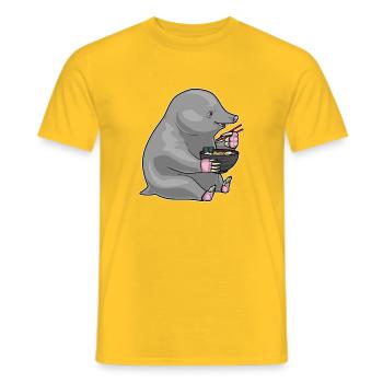 Mole Cook Ramen Cooking - Men's T-Shirt - yellow - Front - AI Model Male 178 dark (178cm)