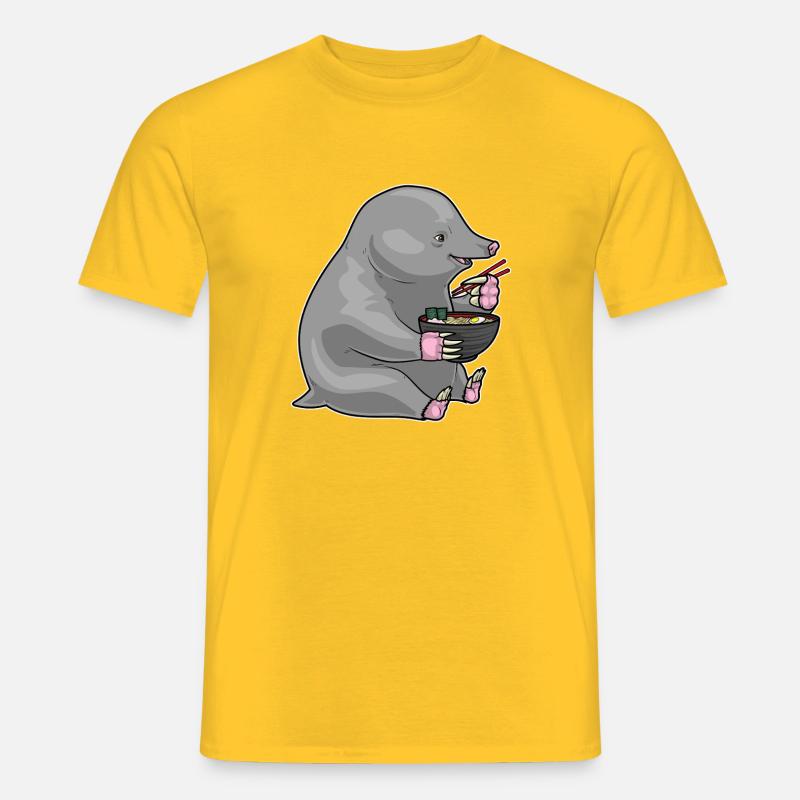 Mole Cook Ramen Cooking - Men's T-Shirt - yellow